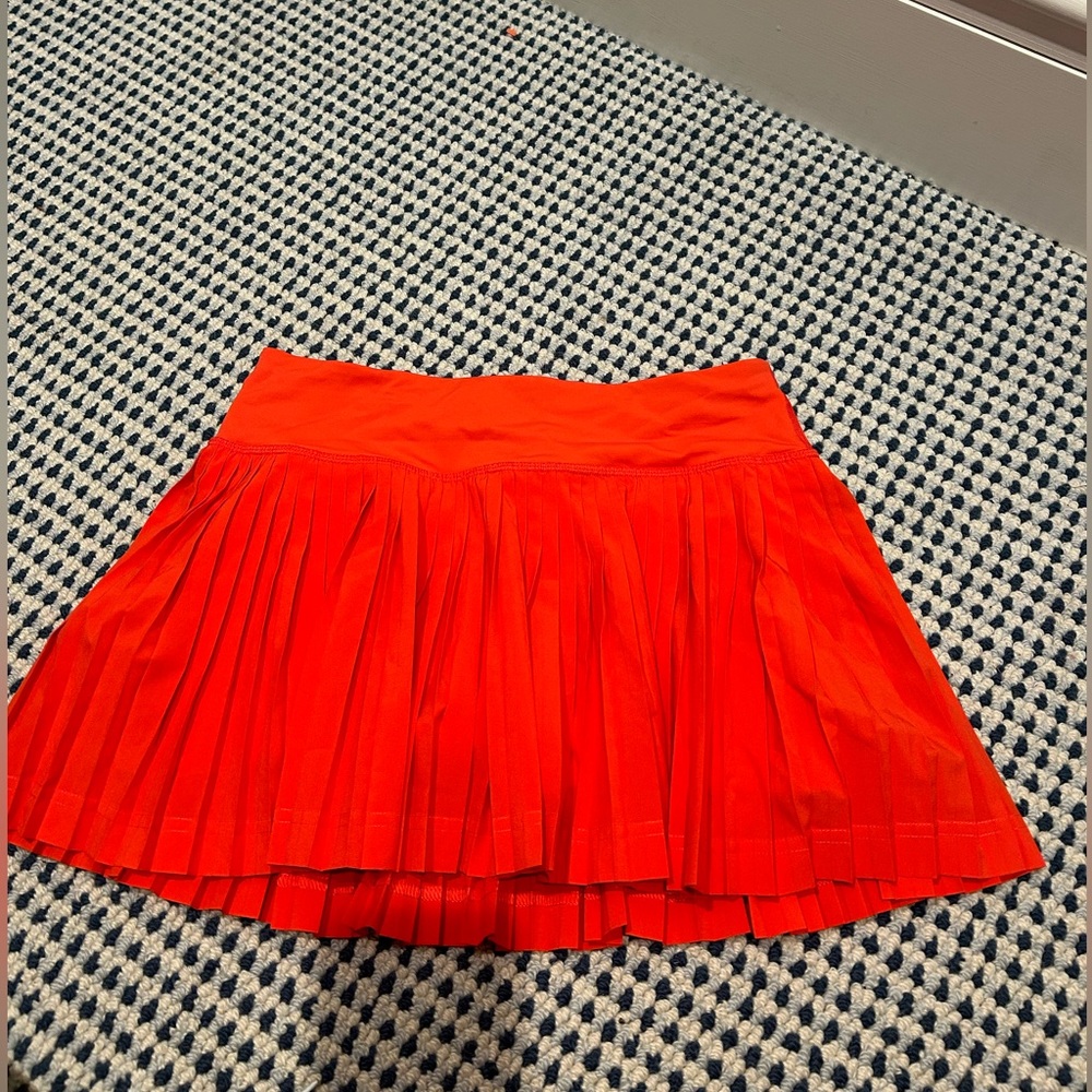 Coral Lululemon varsity tennis skirt